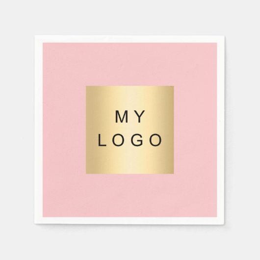Rosa Firmenlogo Serviette (Vorderseite)