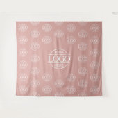 Rosa Firmenlogo Step & Repeat Hintergrundbanner Wandteppich (Vorderseite (Horizontal))
