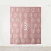 Rosa Firmenlogo Step & Repeat Hintergrundbanner Wandteppich (Vorderseite)