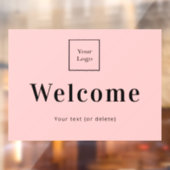 Rosa Firmenlogo willkommen Fensteraufkleber (Blatt 2)