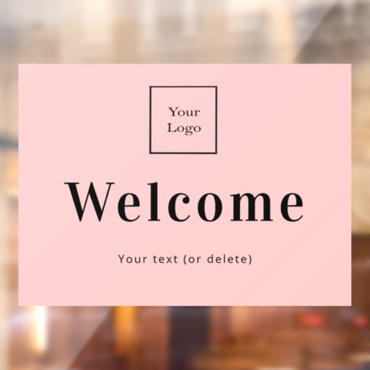 Rosa Firmenlogo willkommen Fensteraufkleber (Blatt 2)