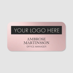 Rosa Firmenmitarbeiter Name Titel Logo  Namensschild