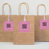 Rosa Firmenname qr Codeinstagramm Quadratischer Aufkleber