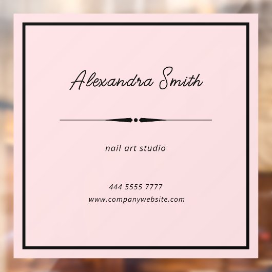 Rosa Firmenname Schwarz Fensteraufkleber (Blatt 2)