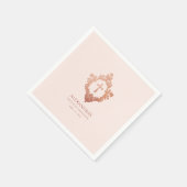 Rosa First Communion Girl Rose Gold Wappen Serviette (Ecke)