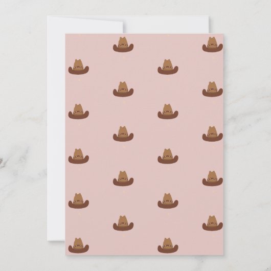 Rosa First Rodeo Cowboy Kindergeburtstag Einladung (Rückseite)