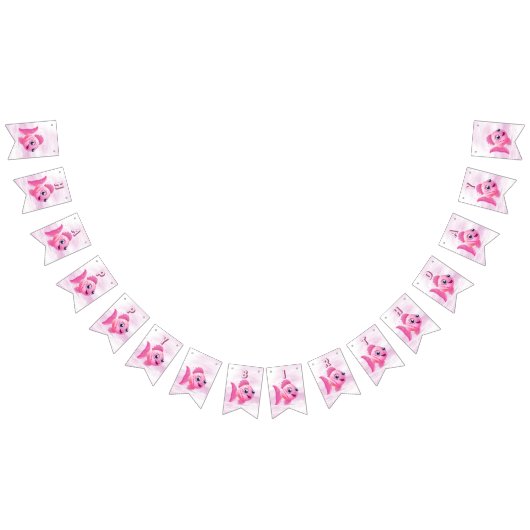 Rosa Fisch-Jagdfahne Wimpelkette (Alle)