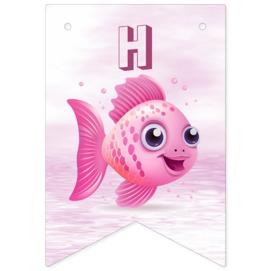 Rosa Fisch-Jagdfahne Wimpelkette (Zweite Fahne)