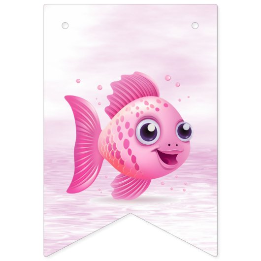 Rosa Fisch-Jagdfahne Wimpelkette (Erste Fahne)