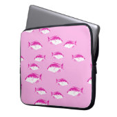 Rosa Fisch Laptopschutzhülle (Vorderseite Links)
