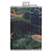 Rosa Fisch-Showwasser-Foto Personalisiert Flachmann (Rückseite)