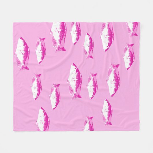 Rosa Fische Fleecedecke (Vorderseite (Horizontal))