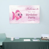 Rosa Fische Geburtstag Willkommen Banner (Messeveranstaltung)