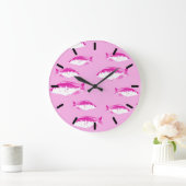 Rosa Fische Große Wanduhr (Zuhause)