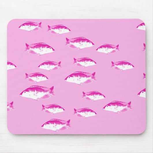 Rosa Fische Mousepad (Vorne)