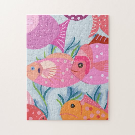 Rosa Fische Puzzle (Vertikal)