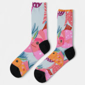 Rosa Fische Socken (Linkes Detail)