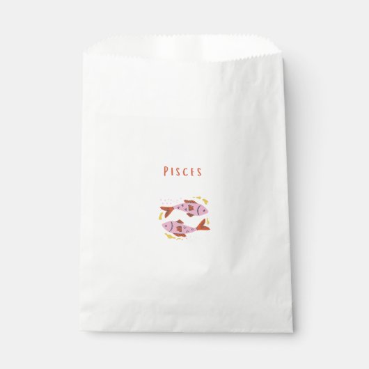 Rosa Fische, Sternzeichen, Sternzeichen-Druck Geschenktütchen (Vorderseite)