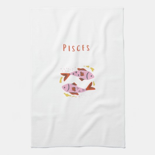 Rosa Fische, Sternzeichen, Sternzeichen-Druck Geschirrtuch (Vertikal)