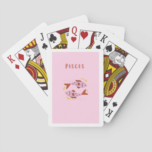 Rosa Fische, Sternzeichen, Sternzeichen Druck Spielkarten (Rückseite)
