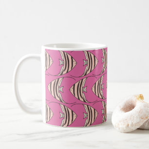 Rosa Fischmuster Kaffeetasse