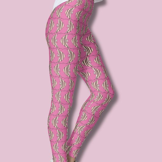 Rosa Fischmuster Leggings