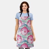 rosa Fischmuster Schürze (Getragen)