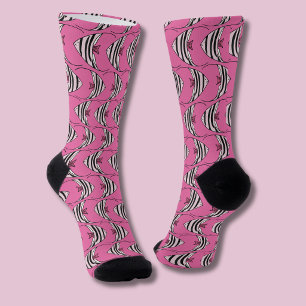 Rosa Fischmuster Socken