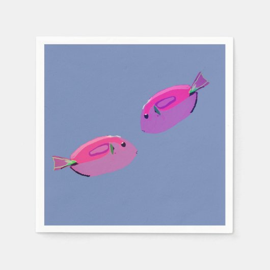 Rosa Fish Paper Napkin Serviette (Vorderseite)
