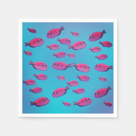 Rosa Fish Paper Napkin Serviette (Vorderseite)