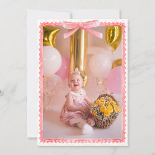 Rosa Flachband, Frame Foto Valentinstag Card Einladung