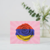 Rosa Flagge der armenischen Rose Postkarte (Stehend Vorderseite)