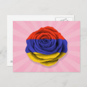 Rosa Flagge der armenischen Rose Postkarte (Vorne/Hinten)