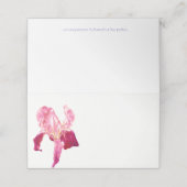 Rosa Flagge Iris Aquarell Platzkarten (Außenseite Aufgefaltet)