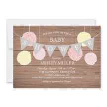 Rosa Flags n Fluffs - Einladung zur Kinderdusche