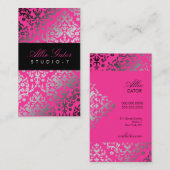 Rosa Flame_Plain Rückseite des Damast-311-Dazzling Visitenkarte (Vorne/Hinten)