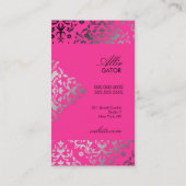 Rosa Flame_Plain Rückseite des Damast-311-Dazzling Visitenkarte (Rückseite)