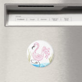 Rosa Flamingo #13 Magnet (In Situ (Geschirrspüler))