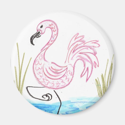 Rosa Flamingo #13 Magnet (Vorne)