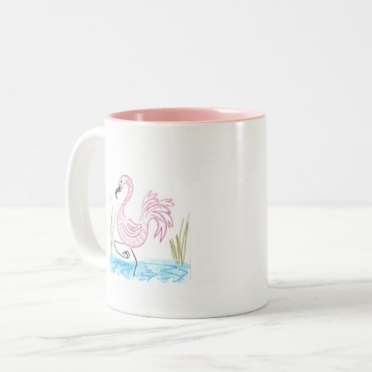 Rosa Flamingo #13 Zweifarbige Tasse (Vorderseite Links)