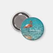 Rosa Flamingo ABC-Inseln Magnet (Vorderseite/Rückseite)