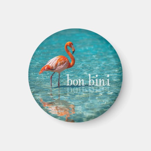 Rosa Flamingo ABC-Inseln Magnet (Vorne)