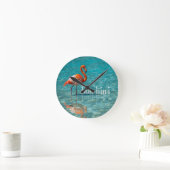 Rosa Flamingo abc-Inseln Runde Wanduhr (Zuhause)