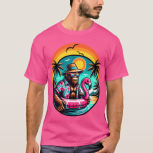Rosa Flamingo Aloha Poolparty Hawaiianische Party T-Shirt
