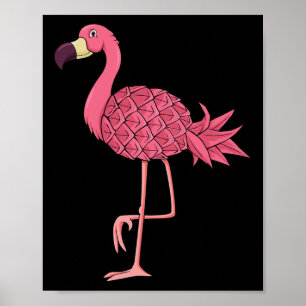 Rosa Flamingo Ananas Hawaii Urlaub Sommer Männer Poster