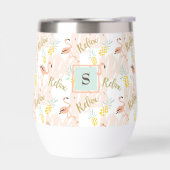 Rosa Flamingo-Ananas-Monogramm Initial (Links)