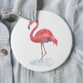 Rosa Flamingo, Aquarell. Button (Beispiel)