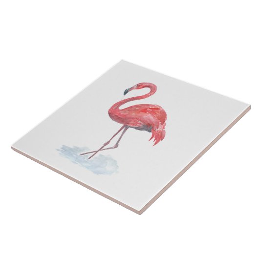 Rosa Flamingo, Aquarell. Fliese (Seite)