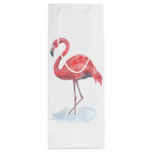 Rosa Flamingo, Aquarell. Geschenktüte Für Weinflaschen (Rückseite)