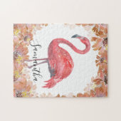 Rosa Flamingo Aquarell. Jigsaw Puzzle (Horizontal)